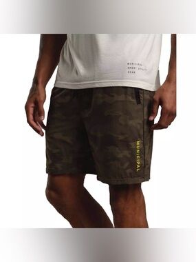 MUNICIPAL Sport Utility Gear Camo Shorts Men's Small Elastic Waist Casual